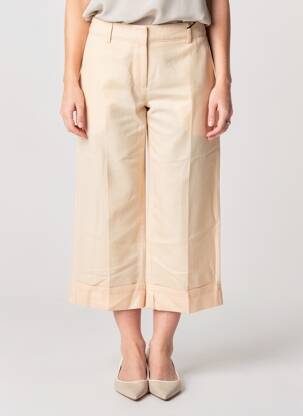 Pantalon 7/8 fermeture zippée sous rabat boutonné rose SEVENTY femme