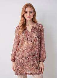 Chemise de nuit manches longues marron LE CHAT femme
