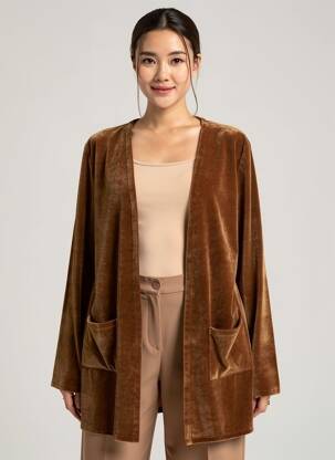 Veste casual coupe cintrée marron VANIA femme