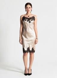 Nuisette/combinette effet matière satinée beige MARJOLAINE femme