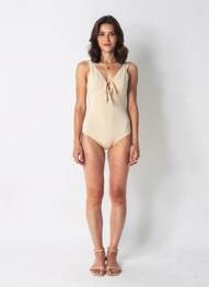Maillot de bain 1 pièce beige PAIN DE SUCRE femme