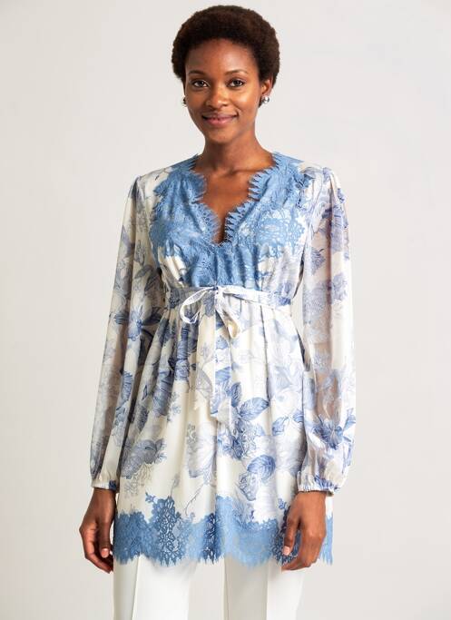 Nuisette/combinette effet matière satinée bleu MARJOLAINE femme