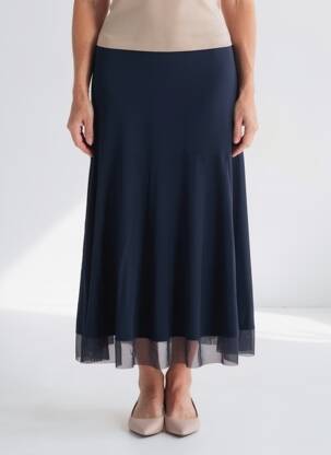 Jupe longue coupe évasée bleu JOSEPH RIBKOFF femme