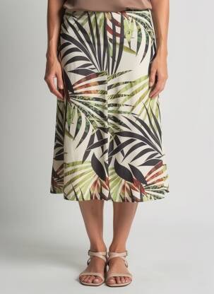 Jupe mi-longue coupe évasée vert TELMAIL femme