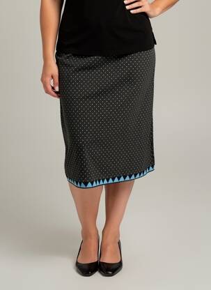 Jupe mi-longue taille élastique noir EUGEN KLEIN femme