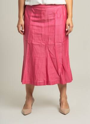 Jupe mi-longue coupe évasée rose EUGEN KLEIN femme