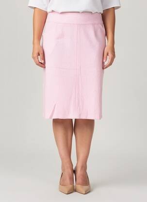 Jupe mi-longue coupe droite rose EUGEN KLEIN femme