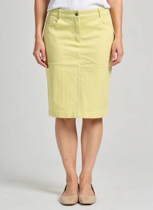 Jupe mi-longue coupe droite jaune BIANCA femme