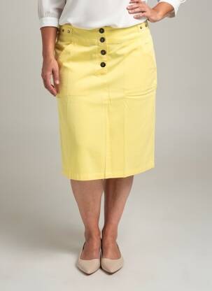 Jupe mi-longue coupe droite jaune THALASSA femme
