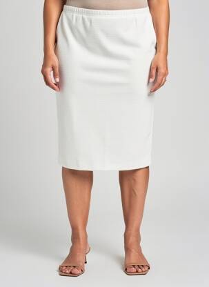 Jupe mi-longue coupe droite blanc TELMAIL femme