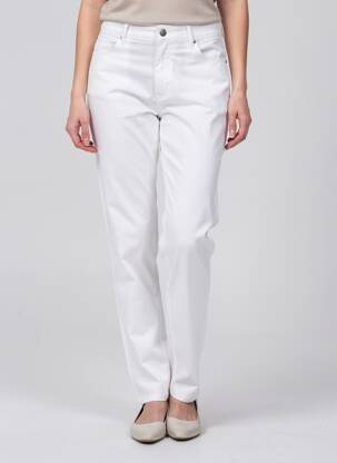 Pantalon slim tissage popeline taille normale blanc GARDEUR femme