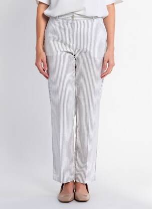 Pantalon chino fermeture zippée sous rabat boutonné taille normale bleu BARILOCHE femme