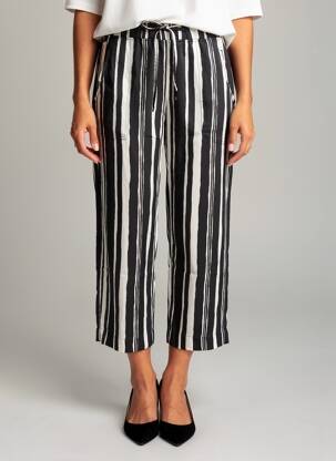 Pantalon 7/8 stretch taille normale noir ZERRES femme
