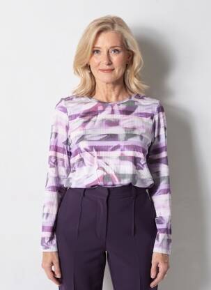 Top tissage jersey manches longues violet RABE femme