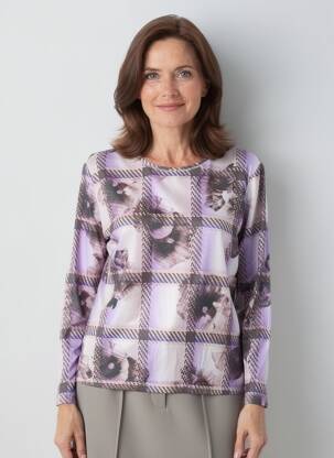 Top tissage jersey manches longues violet RABE femme