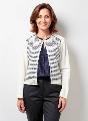 Veste casual col rond blanc EUGEN KLEIN femme