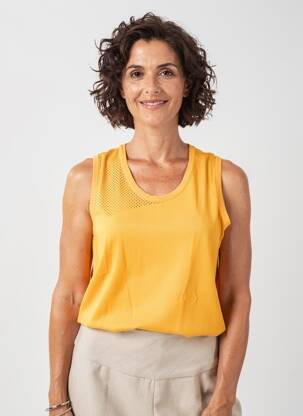 Débardeur stretch sans manche orange SCORZZO femme