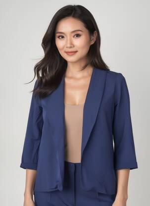 Veste casual col tailleur bleu CHRISTIAN MARRY femme