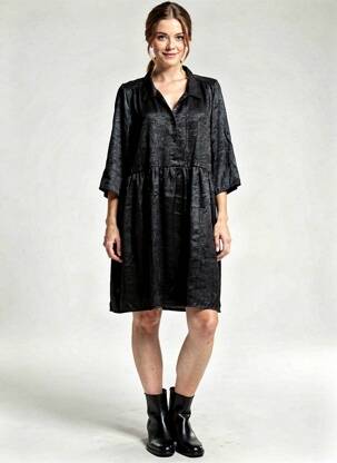 Robe courte manches 3/4 manches 3/4 noir VINTAGE LOVE femme