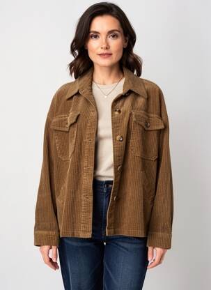 Veste casual poignets boutonnés avec fente marron MADE IN ITALY femme