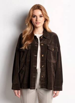 Veste casual coupe droite marron fonce MADE IN ITALY femme