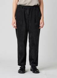 Pantalon droit taille élastique taille normale noir MADE IN ITALY femme