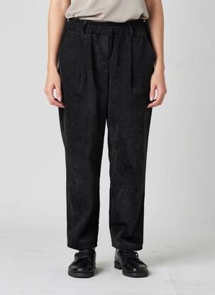 Pantalon droit taille élastique taille normale noir MADE IN ITALY femme