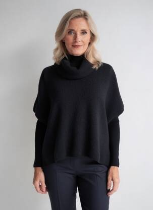 Pull maille tricot manches courtes noir MADE IN ITALY femme