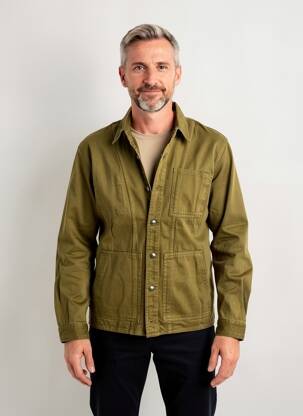 Veste casual fermeture boutonnée sur le devant vert DAYTONA homme