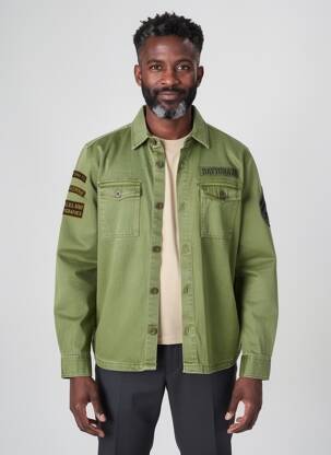 Veste casual fermeture boutonnée sur le devant vert DAYTONA homme