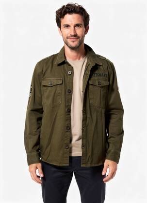 Veste casual fermeture boutonnée sur le devant vert DAYTONA homme