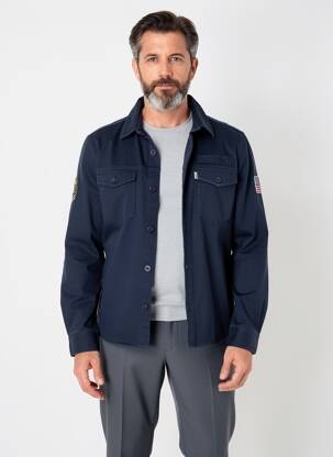 Veste casual fermeture boutonnée sur le devant bleu DAYTONA homme