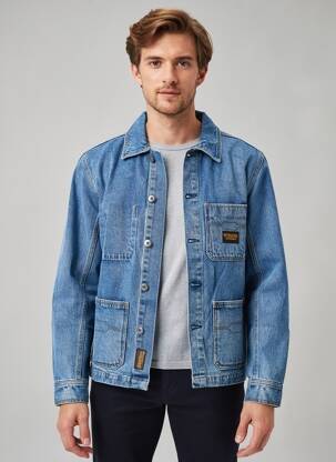 Veste casual fermeture boutonnée sur le devant bleu DAYTONA homme