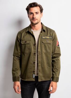 Veste casual fermeture boutonnée sur le devant vert DAYTONA homme