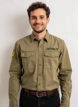 Chemise manches longues poches vert DAYTONA homme