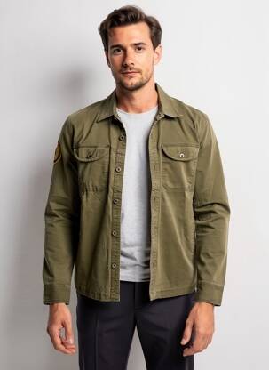 Veste casual fermeture boutonnée sur le devant vert DAYTONA homme