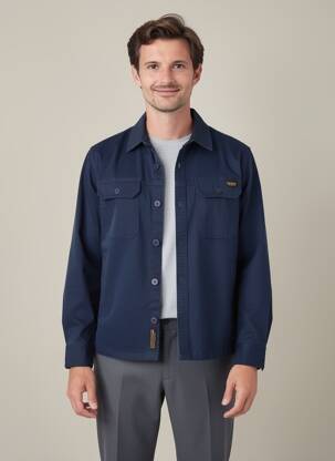 Veste casual fermeture boutonnée sur le devant bleu DAYTONA homme