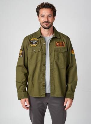 Veste casual fermeture boutonnée sur le devant vert DAYTONA homme