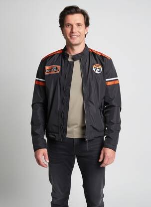Blouson col officier noir DAYTONA homme