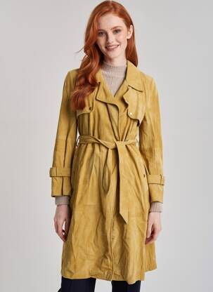 Trench coupe cintrée sans capuche beige ROSE GARDEN femme