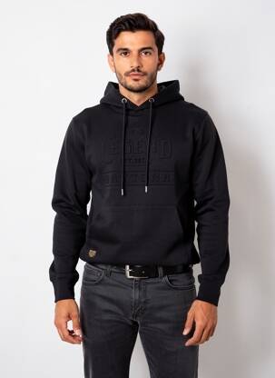 Sweat-shirt à capuche broderie manches longues noir DAYTONA homme