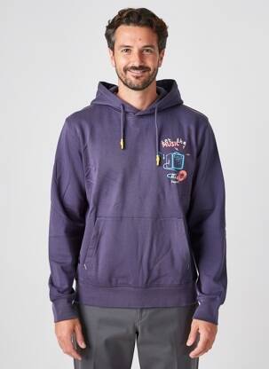 Sweat-shirt à capuche tissage jersey manches longues bleu DAYTONA homme