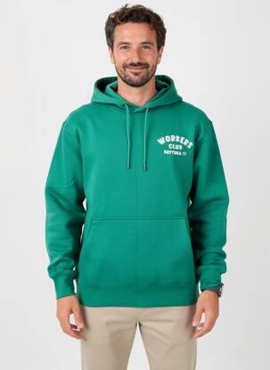 Sweat-shirt à capuche broderie manches longues vert DAYTONA homme