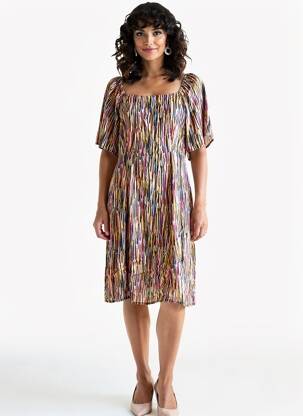 Robe mi-longue manches courtes manches courtes noir LOLA ESPELETA femme