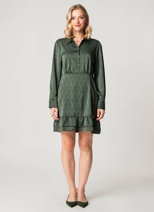 Robe courte manches longues manches longues vert LPB femme