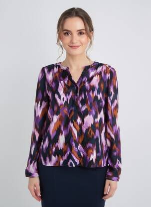 Blouse tissage popeline manches longues violet STREET ONE femme