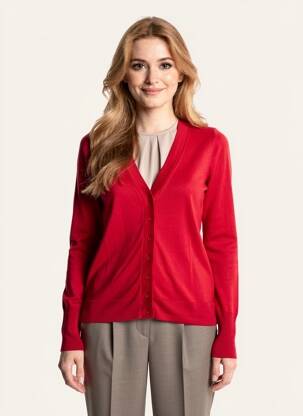 Gilet manches longues coupe cintrée rouge ESPRIT femme