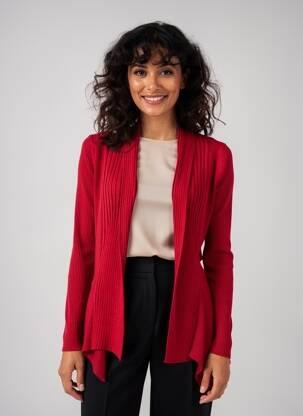 Gilet manches longues coupe cintrée rouge ESPRIT femme