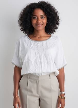 Top manches courtes manches courtes blanc KOCCA femme