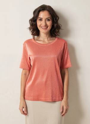T-shirt coupe droite manches courtes orange LOLA ESPELETA femme